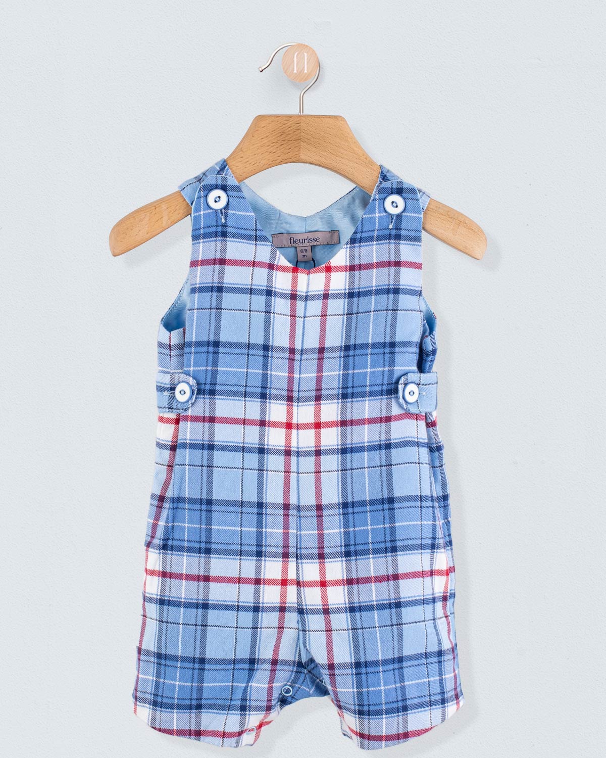 Kennedy Italian Royal Check Flannel Romper